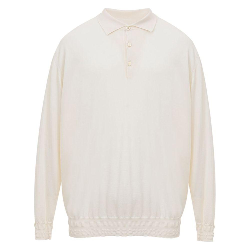 Brioni White Cashemere Polo Shirt Brioni