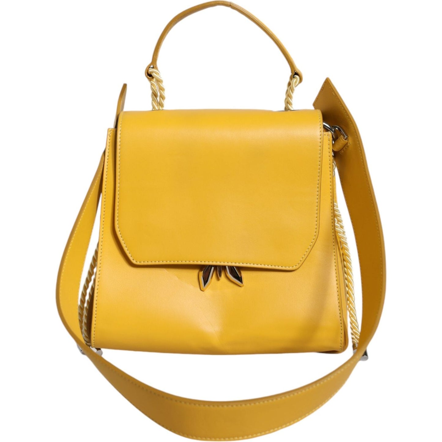 Patrizia Pepe Yellow Leather Shoulder Strap Top Handle Bag Patrizia Pepe