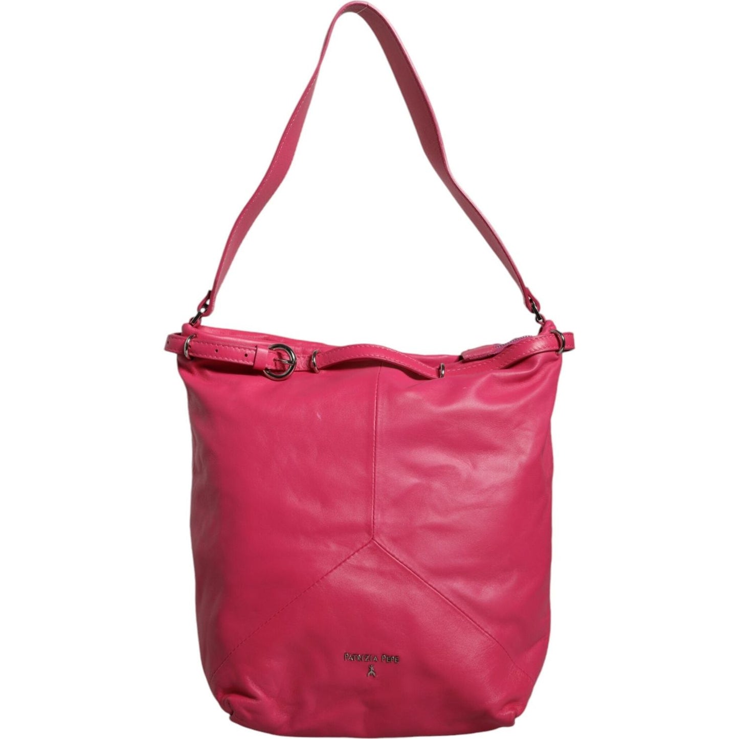 Patrizia Pepe Fuchsia Pink Leather Shoulder Purse Tote Bag Patrizia Pepe