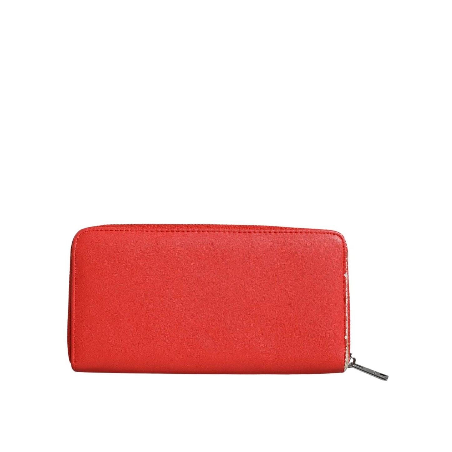 MSGM Red Leather Continental Zip Around Card Holder Bifold Clutch Wallet MSGM