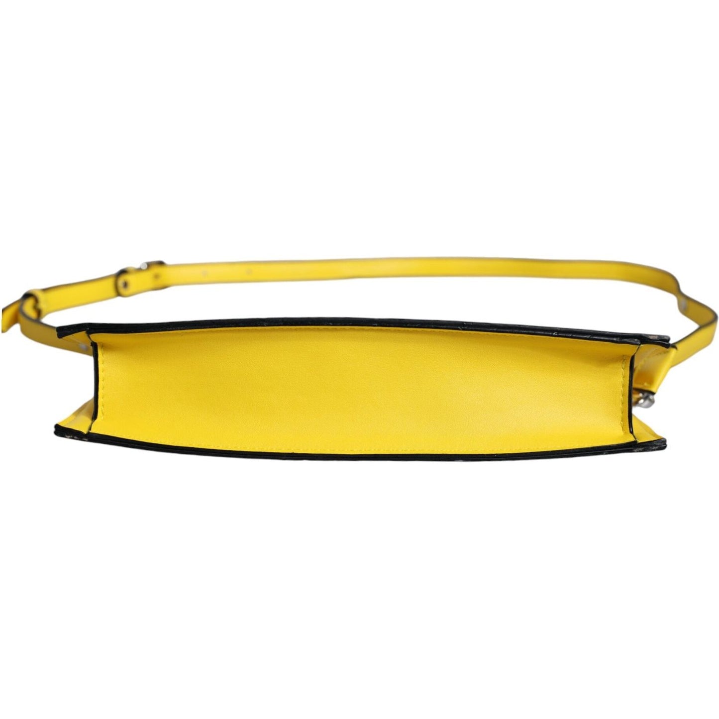 MSGM Yellow Leather Logo Crossbody Sling Shoulder Bag MSGM