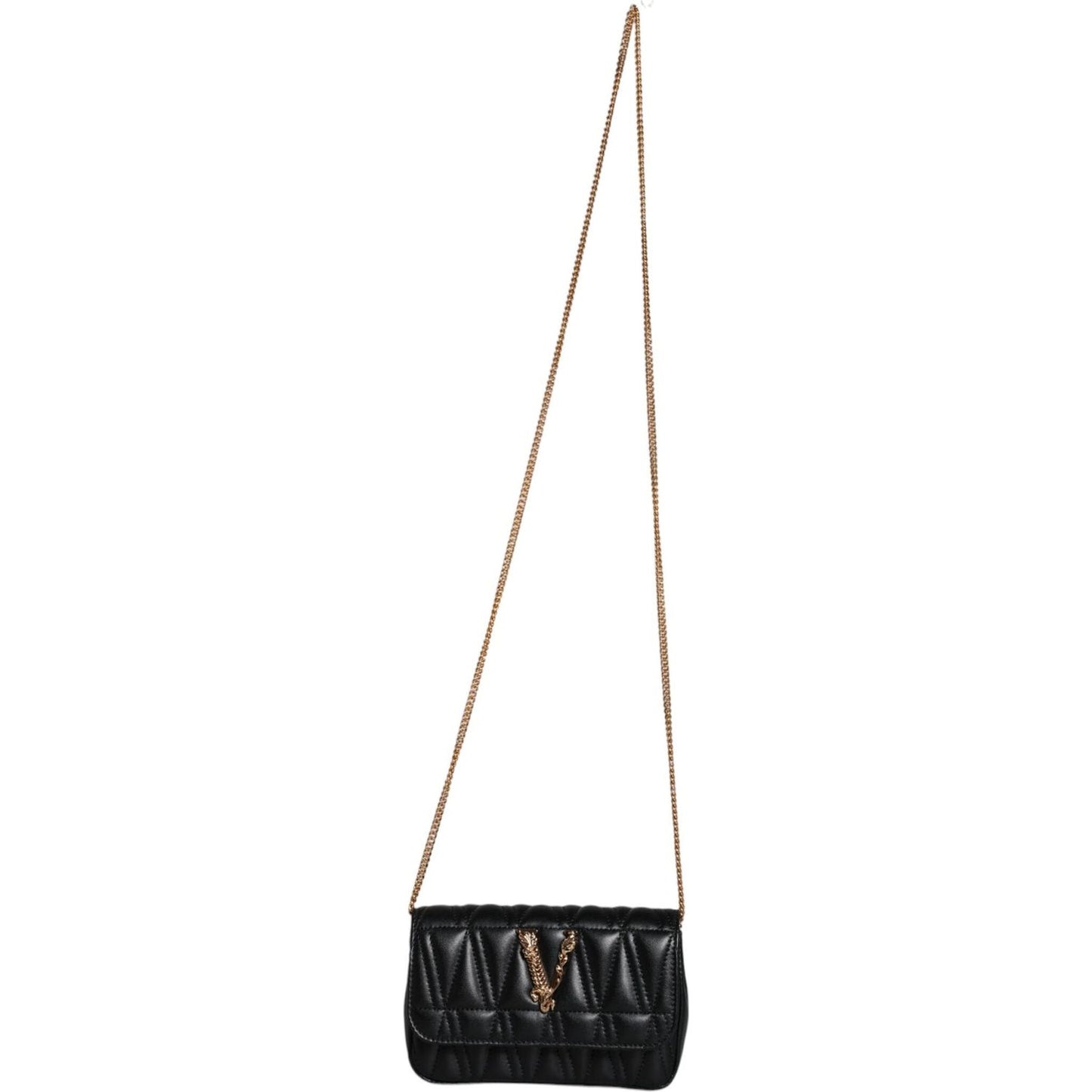 Versace Black Mini Nappa Leather Crossbody Shoulder Bag Versace