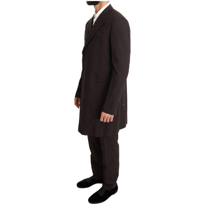 Dolce & Gabbana Bordeaux Wool Stretch Long 3 Piece Suit Dolce & Gabbana