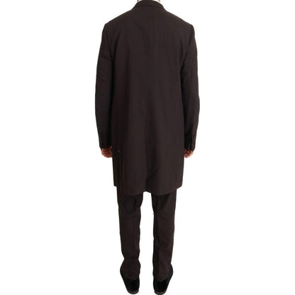 Dolce & Gabbana Bordeaux Wool Stretch Long 3 Piece Suit Dolce & Gabbana