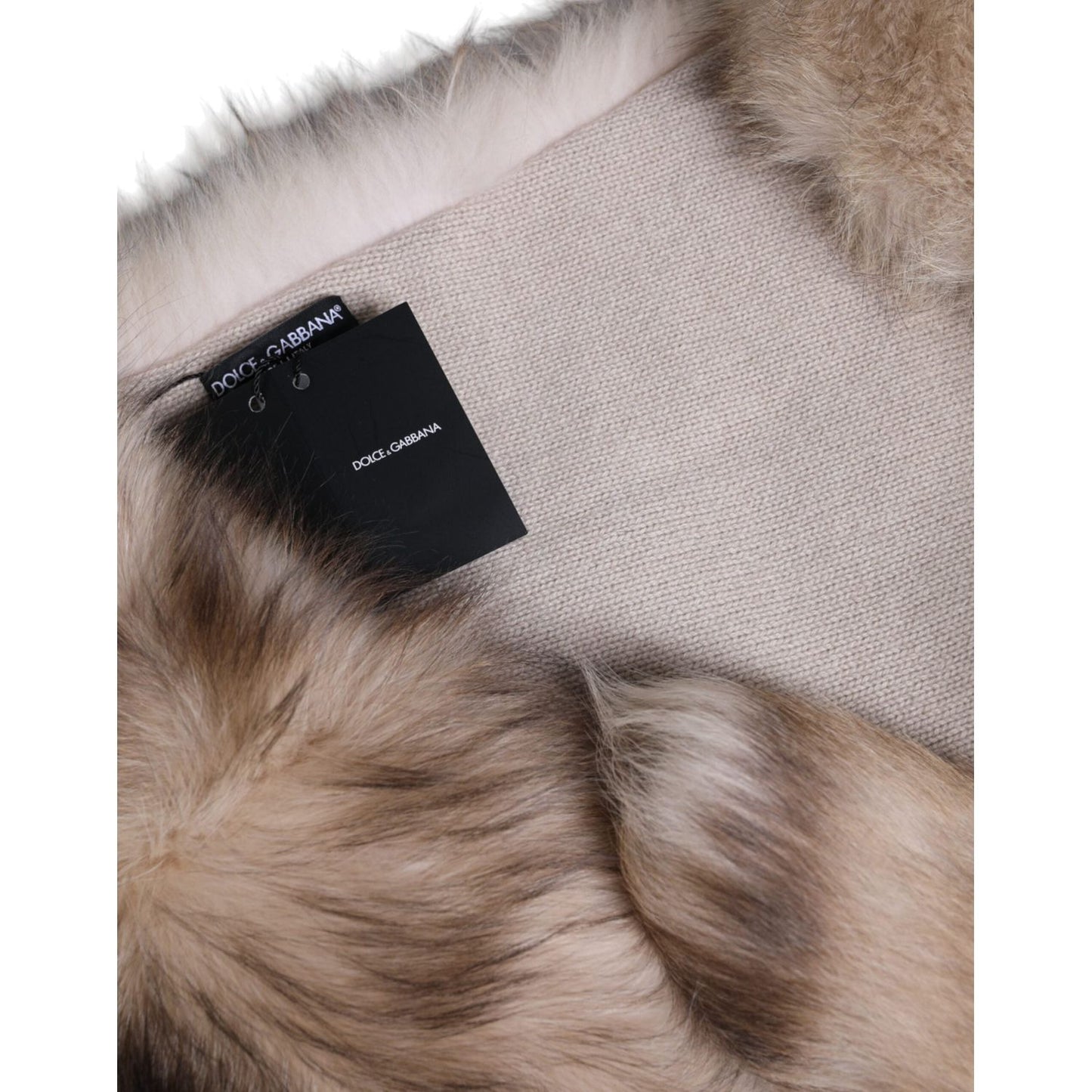 Dolce & Gabbana Brown Frost Fox Fur Neck Warmer Winter Scarf Dolce & Gabbana