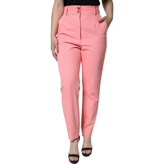 Dolce & Gabbana Rose Pink Polyester High Waist Tapered Pants Dolce & Gabbana