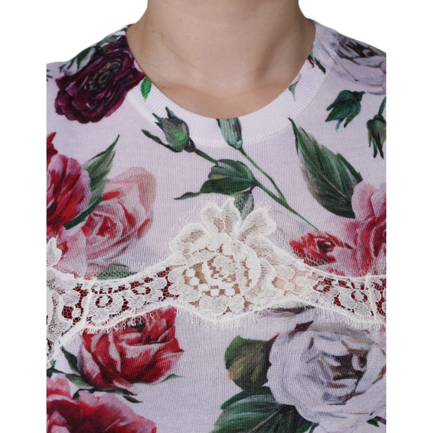 Dolce & Gabbana White Floral Lace Silk Sleeveless Tank Top Dolce & Gabbana