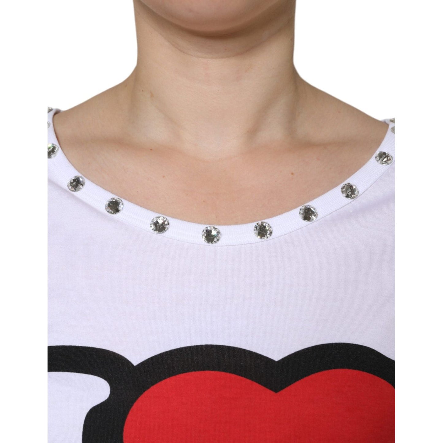 Dolce & Gabbana White I Love The Love Embellished Tank Top Dolce & Gabbana