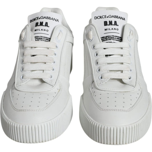 Dolce & Gabbana White Calfskin Leather Miami Low Top Sneakers Shoes Dolce & Gabbana