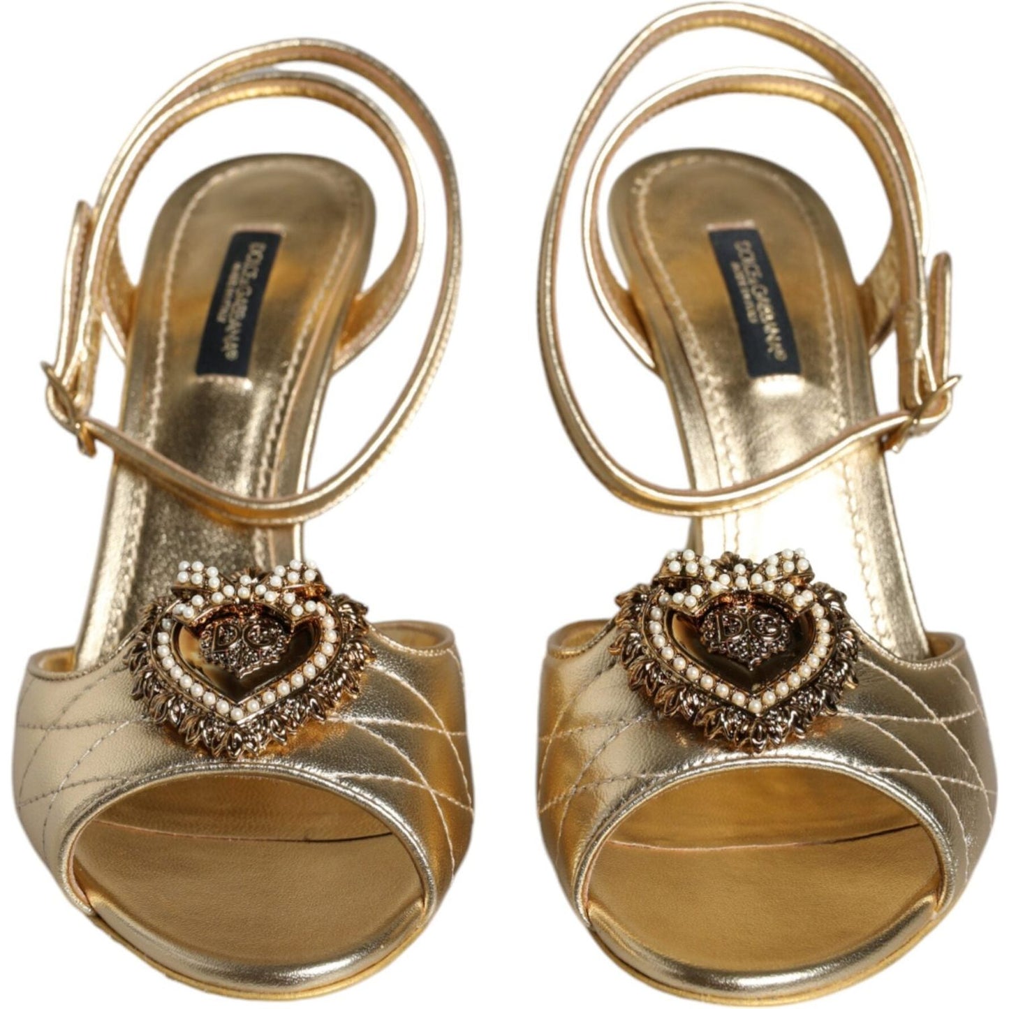 Dolce & Gabbana Gold Devotion Embellished Keira Sandals Shoes Dolce & Gabbana