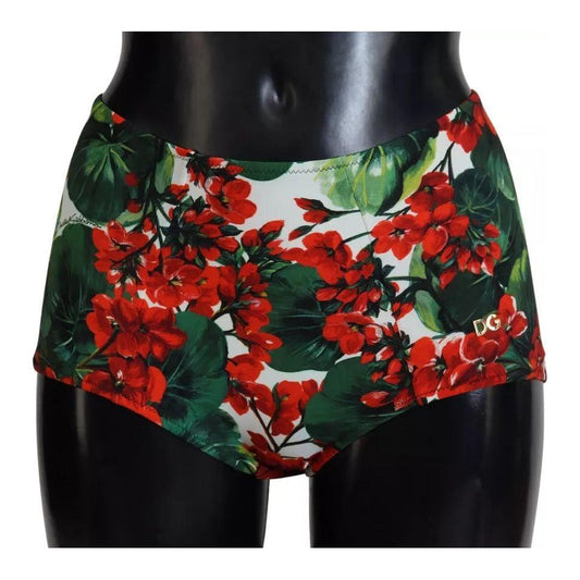 Dolce & Gabbana Multicolor Geranium Girdle Beachwear Bikini Bottom Dolce & Gabbana