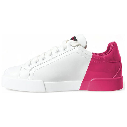 Dolce & Gabbana Fuchsia Leather Di Calfskin Sneaker Dolce & Gabbana