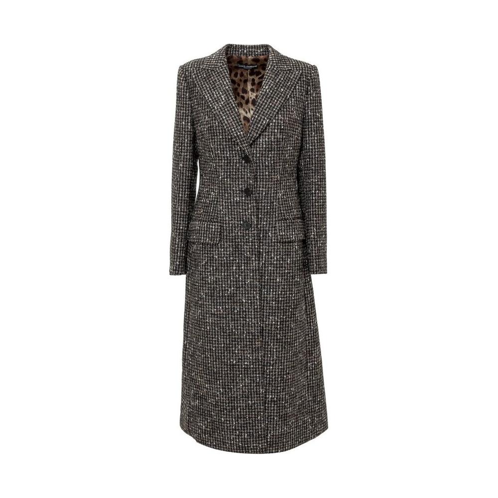 Dolce & Gabbana Brown Wool Jackets & Coat Dolce & Gabbana