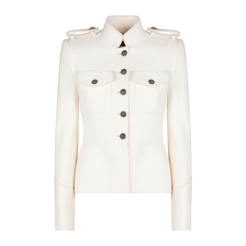 Dolce & Gabbana White Wool Jackets & Coat Dolce & Gabbana