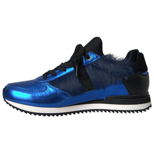 Dolce & Gabbana Blue Leather Di Lambskin Sneaker Dolce & Gabbana