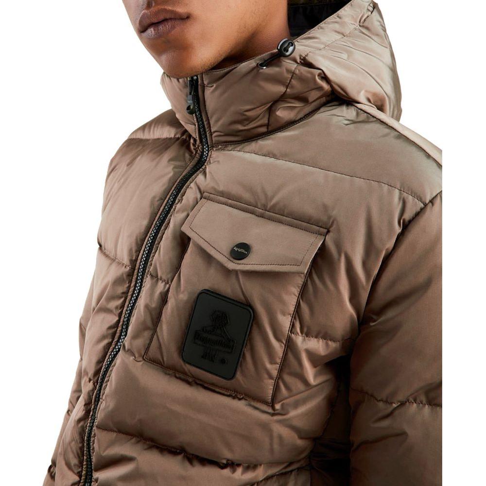 Refrigiwear Brown Nylon Men Jacket Refrigiwear