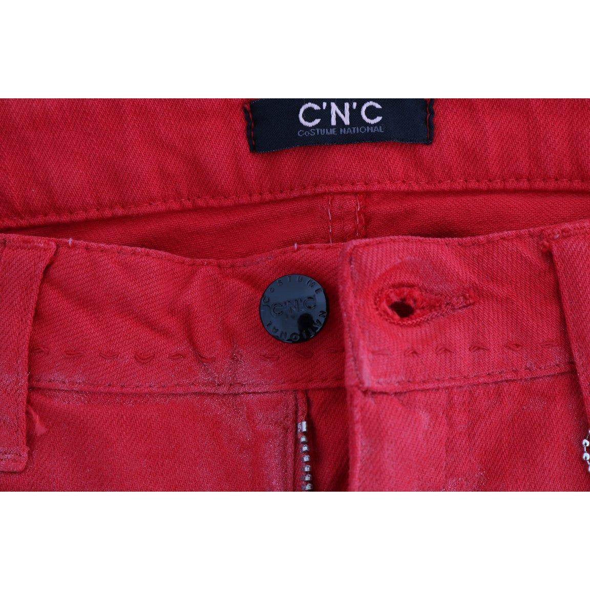 Costume National Radiant Red Super Slim Designer Jeans Costume National