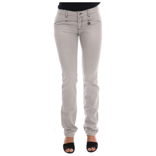 Costume National Gray Wash Cotton Slim Jeans Costume National