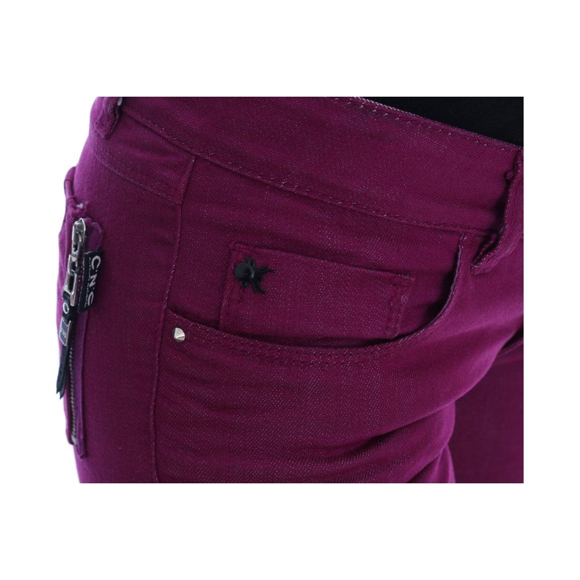 Costume National Purple Cotton Stretch Slim Denim Jeans