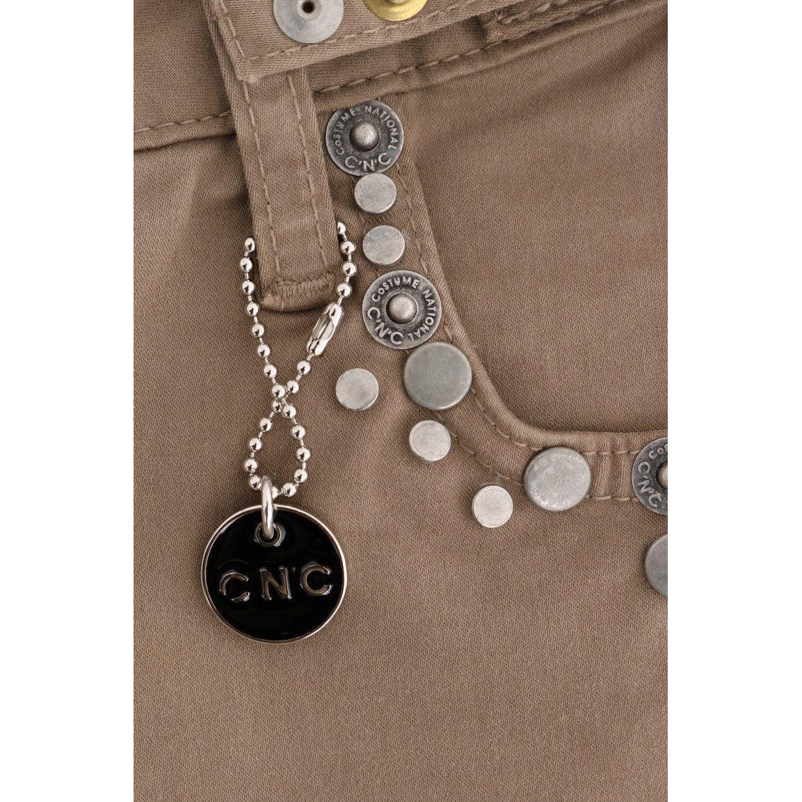 Costume National Beige Cotton Stretch Slim Fit Jeans