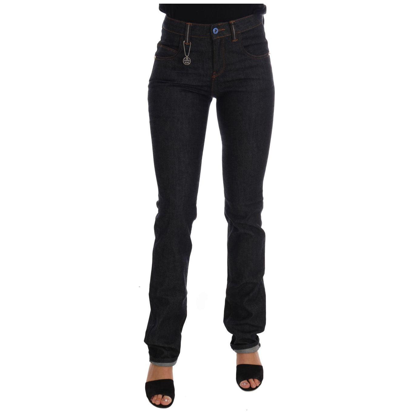 Costume National Blue Cotton Stretch Slim Fit Jeans