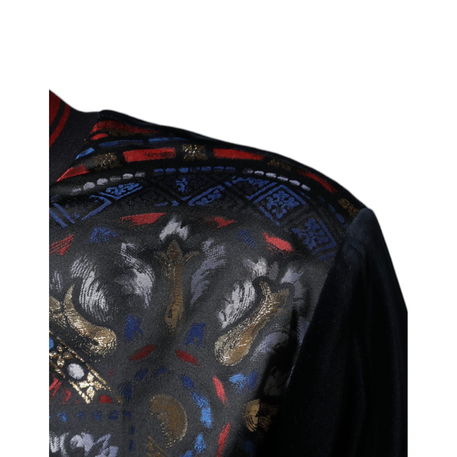 Dolce & Gabbana Multicolor Jacquard Crew Neck Sweatshirt Sweater