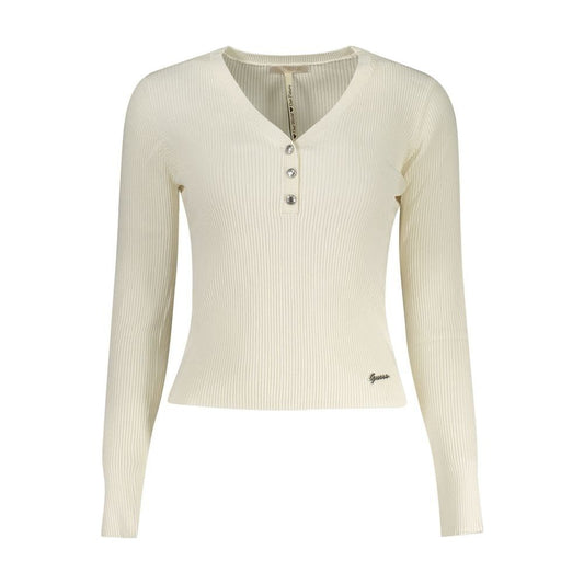 Guess Jeans White Viscose Sweater Guess Jeans