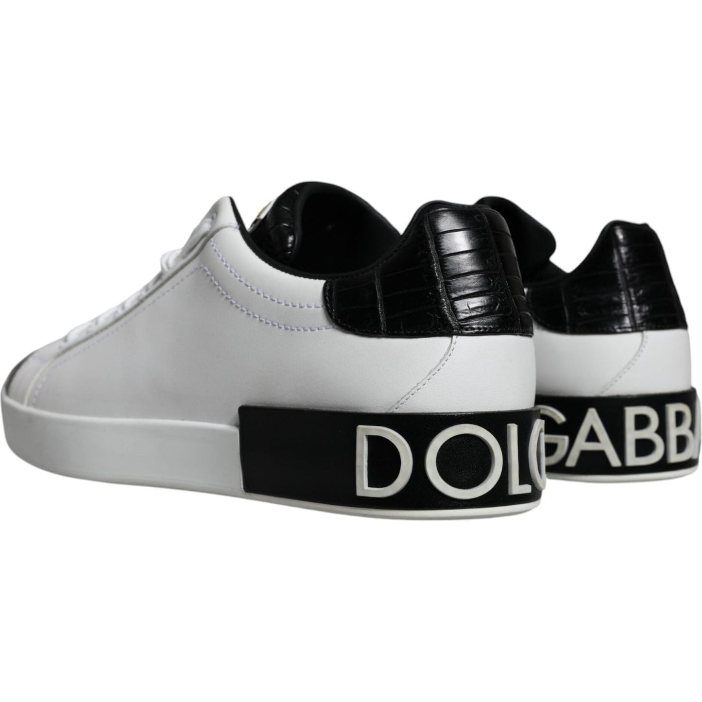 Dolce & Gabbana White Leather Logo Portofino Sneaker Shoes Dolce & Gabbana