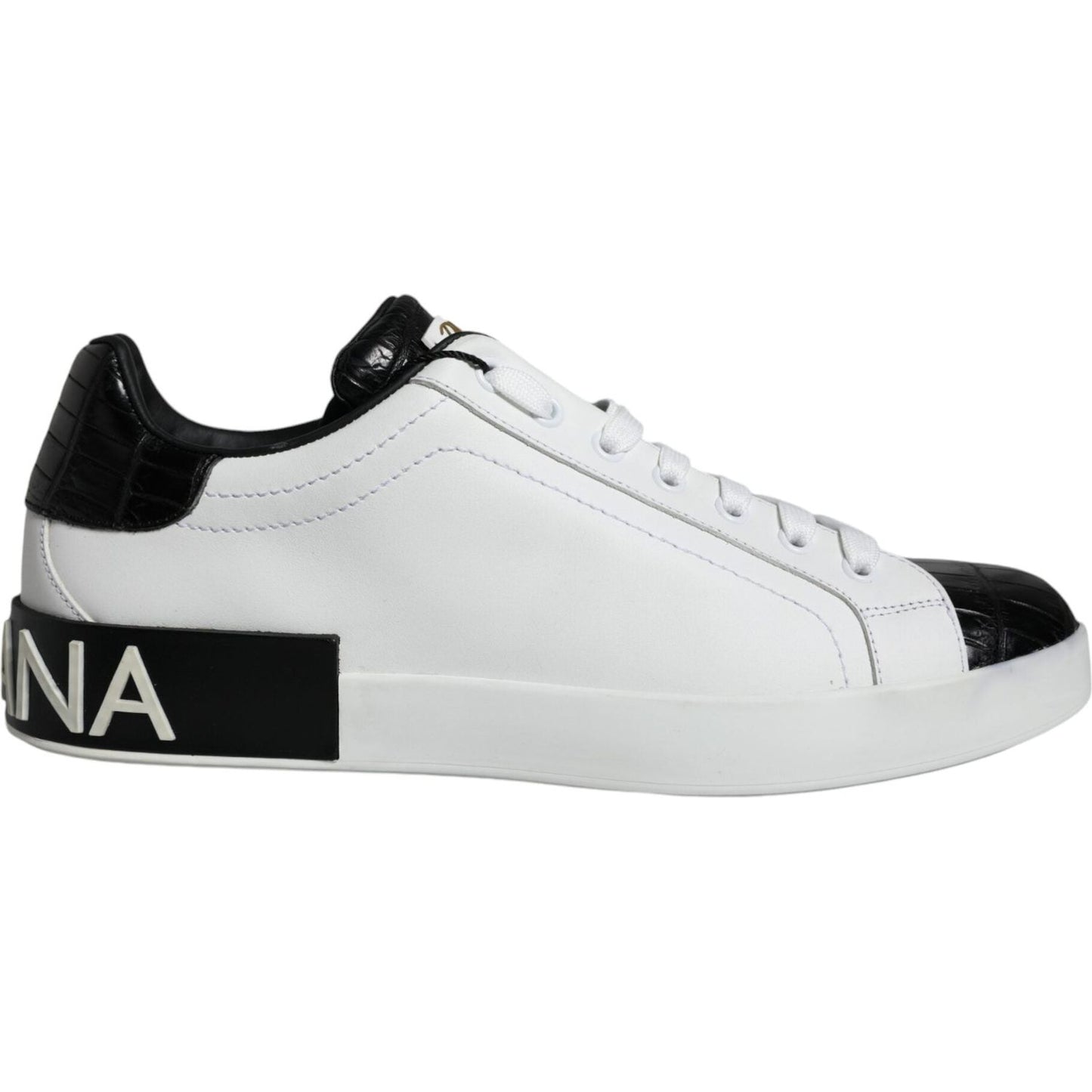 Dolce & Gabbana White Leather Logo Portofino Sneaker Shoes Dolce & Gabbana