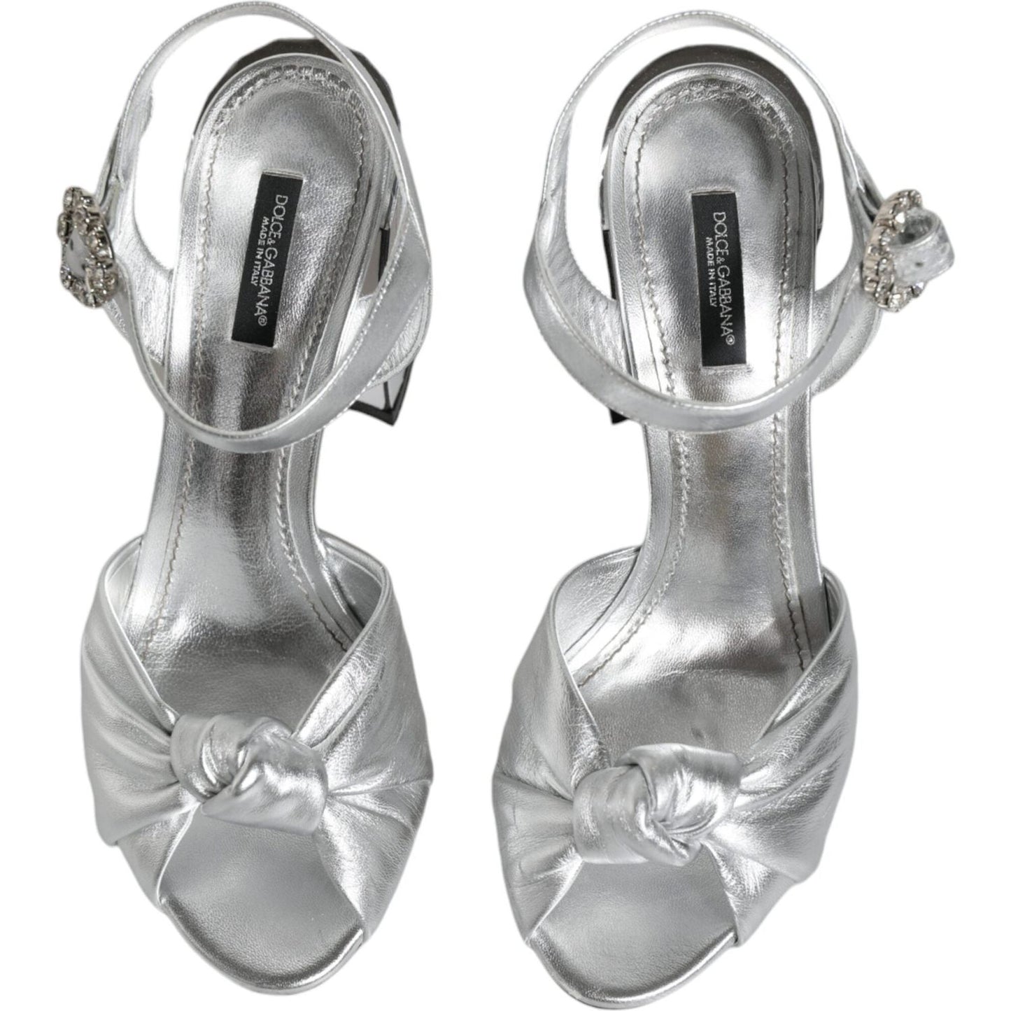 Dolce & Gabbana Silver Mirror Heels KEIRA Sandals Shoes Dolce & Gabbana