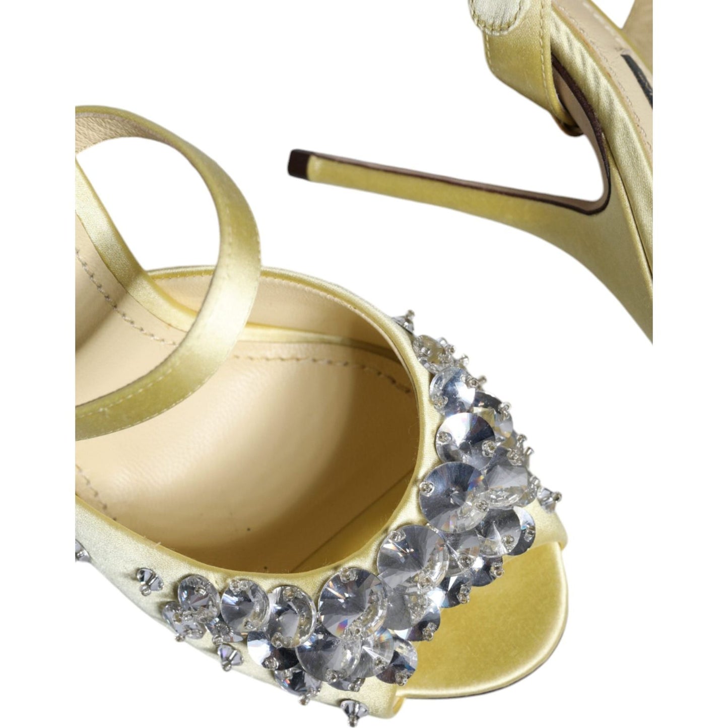 Dolce & Gabbana Yellow Crystal Slides Heels Sandals Shoes Dolce & Gabbana