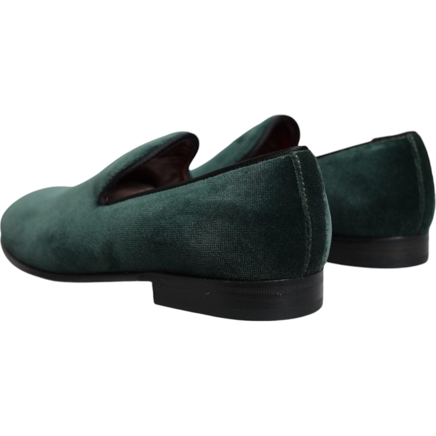 Dolce & Gabbana Green Velvet Slip On Loafers Flats Shoes Dolce & Gabbana