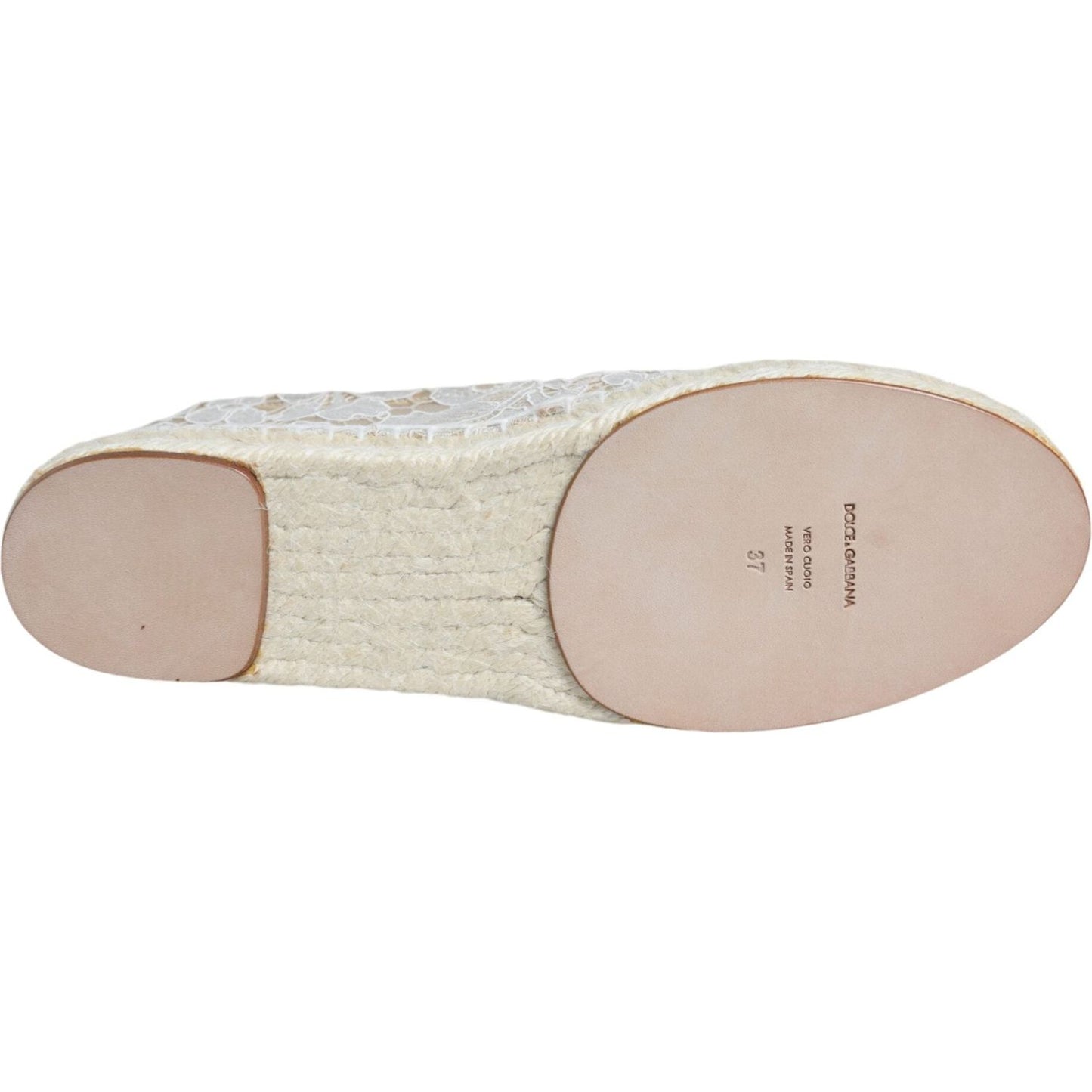 Dolce & Gabbana White Lace Viscose Espadrilles Flats Shoes Dolce & Gabbana