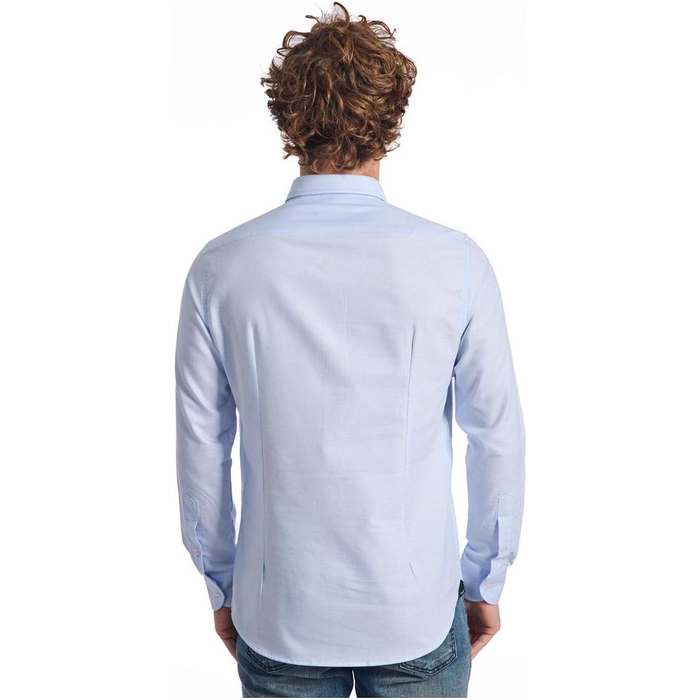 Baldinini Trend Light Blue Cotton Men Shirt Baldinini Trend