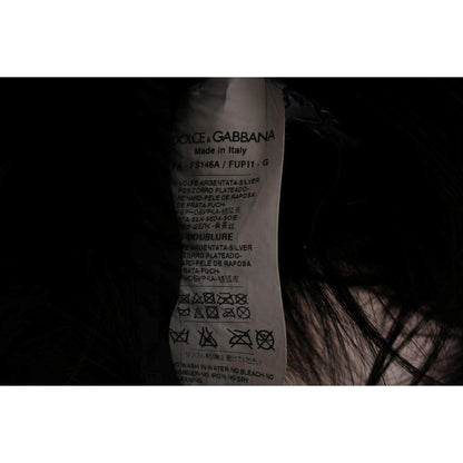 Dolce & Gabbana Black Silver Fox Fur Scarf