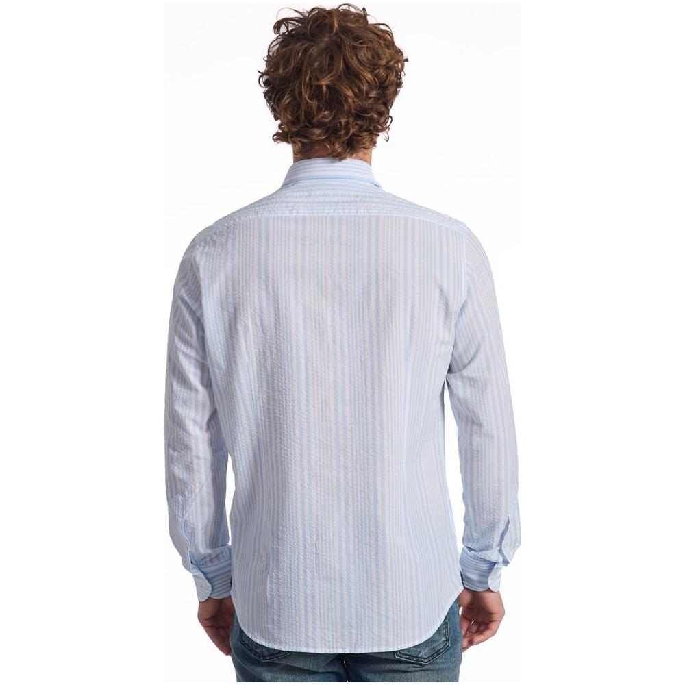 Baldinini Trend Light Blue Cotton Men Shirt Baldinini Trend