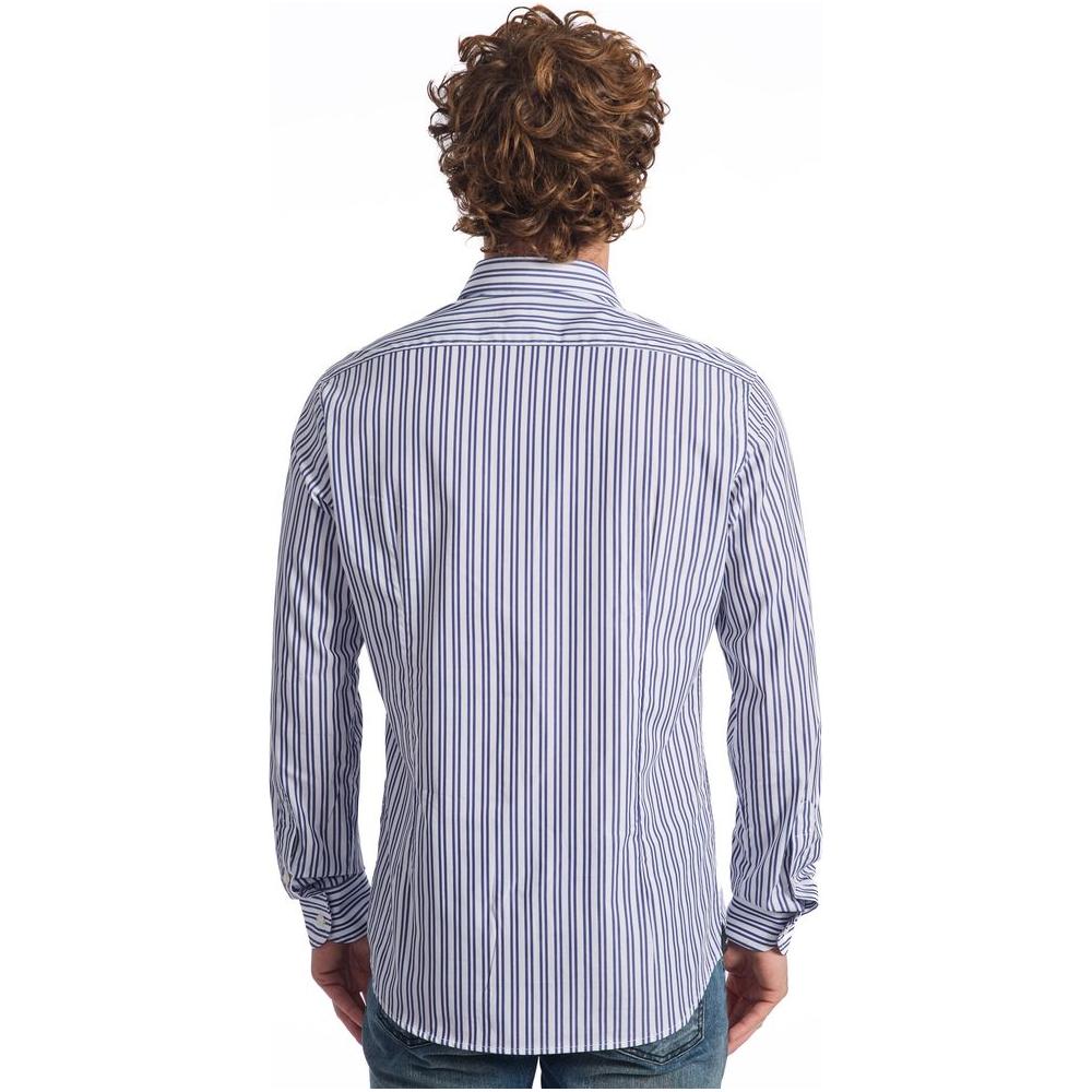 Baldinini Trend Light Blue Cotton Men Shirt Baldinini Trend