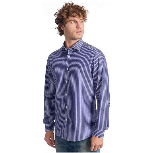 Baldinini Trend Blue Cotton Shirt Baldinini Trend