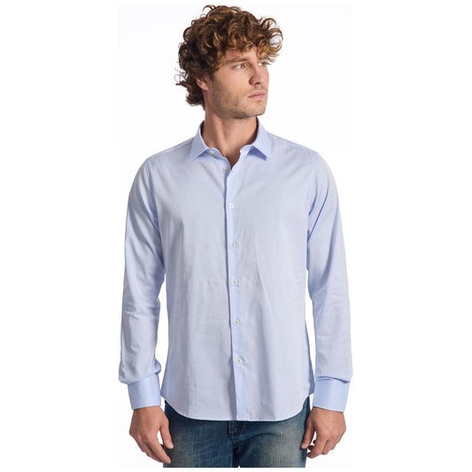 Baldinini Trend Light Blue Cotton Men Shirt Baldinini Trend