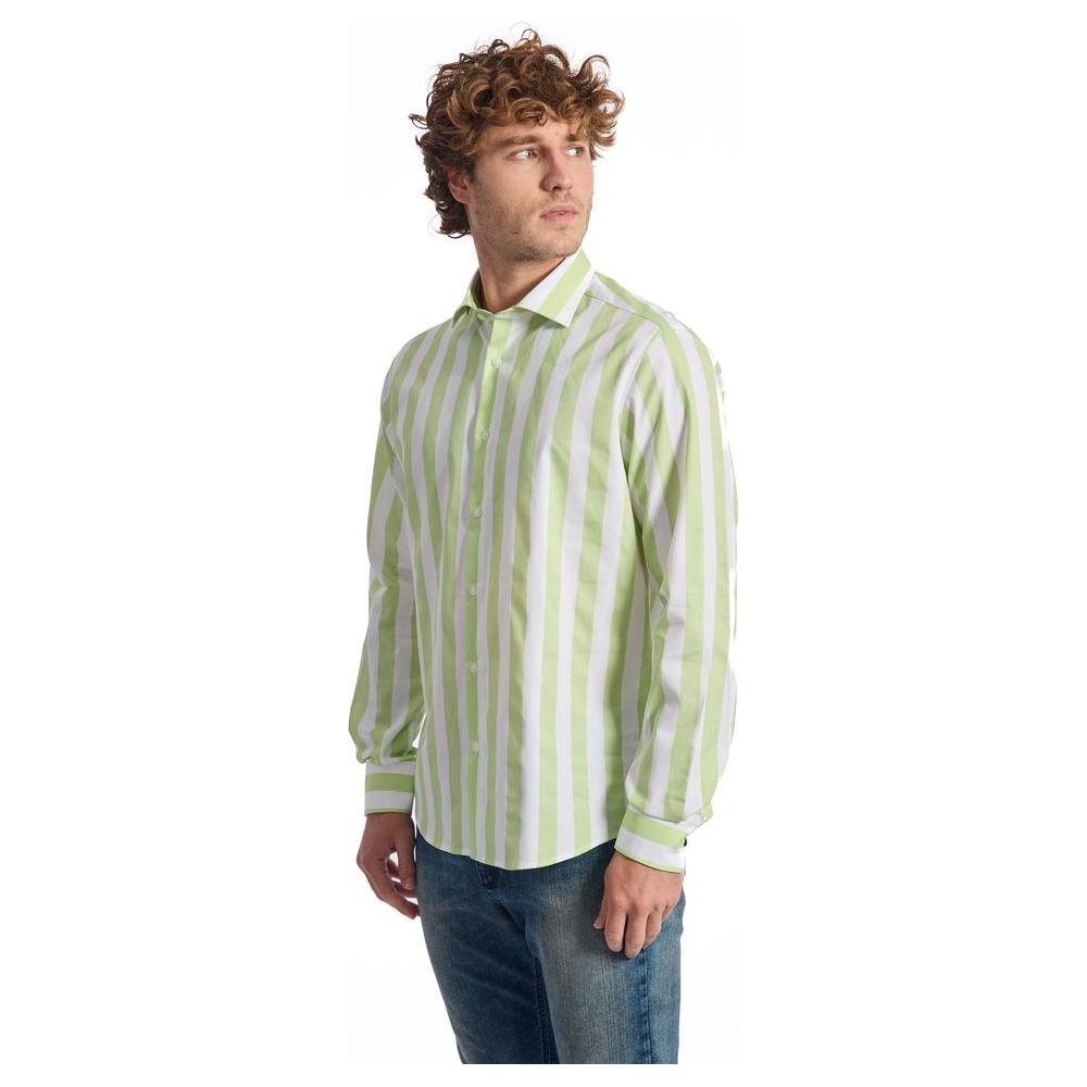 Baldinini Trend Green Cotton Shirt Baldinini Trend