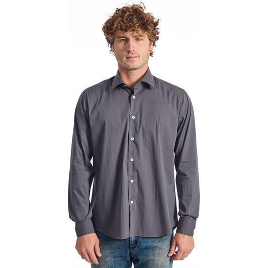 Baldinini Trend Gray Cotton Shirt Baldinini Trend