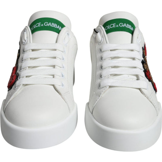 Dolce & Gabbana White Love Patch Portofino Sneakers Shoes Dolce & Gabbana