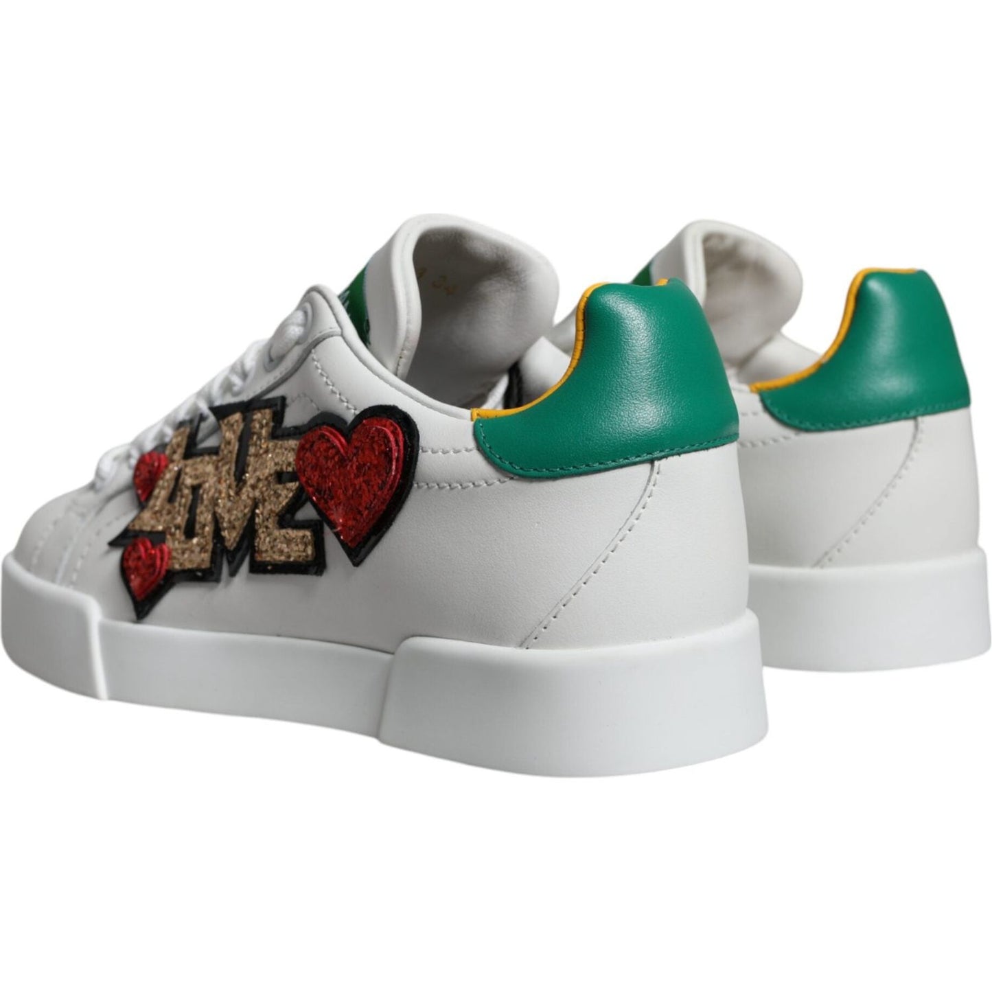 Dolce & Gabbana White Love Patch Portofino Sneakers Shoes Dolce & Gabbana