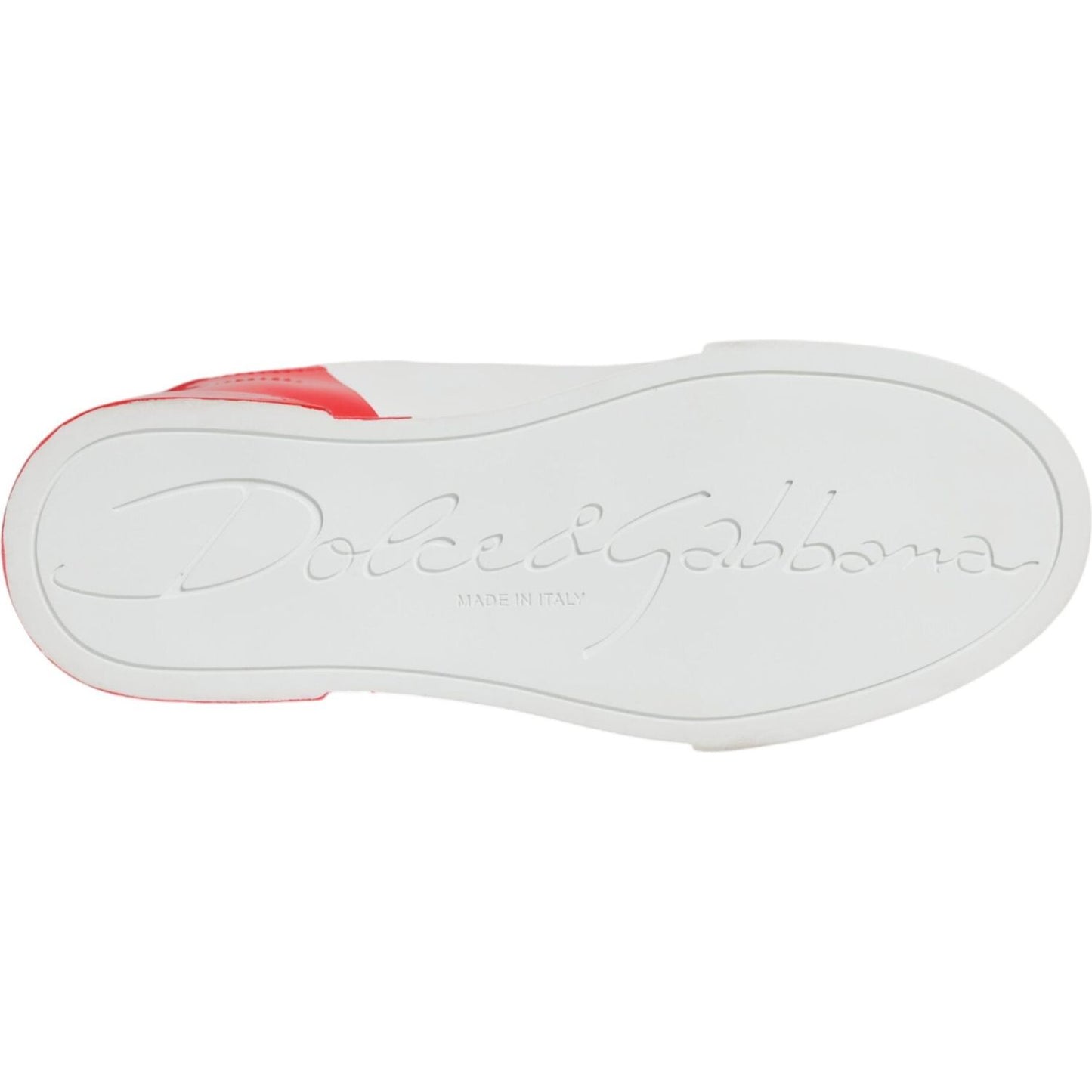 Dolce & Gabbana White Red Portofino Low Top Sneakers Shoes Dolce & Gabbana