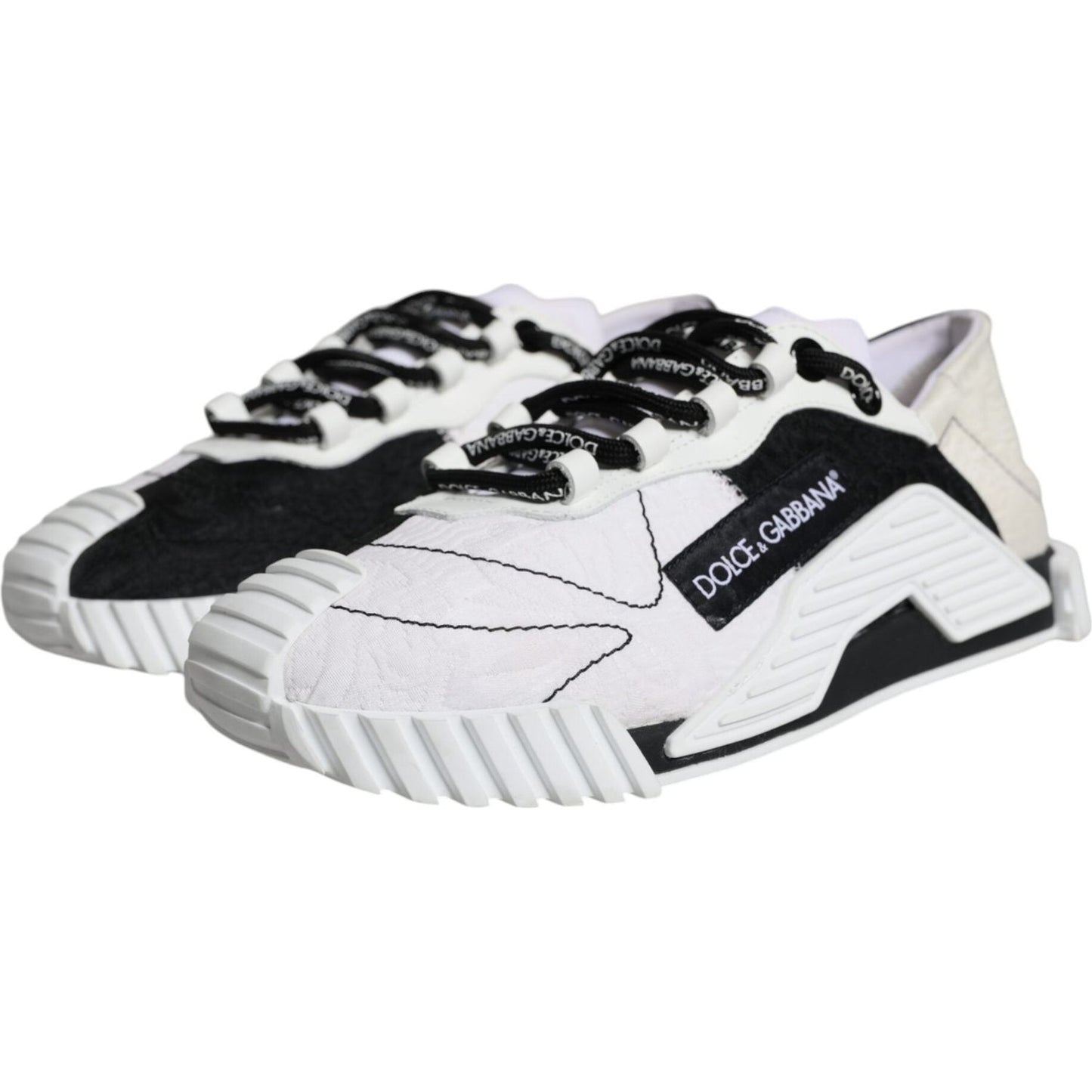 Dolce & Gabbana White Black Low Top NS1 Sneakers Shoes Dolce & Gabbana