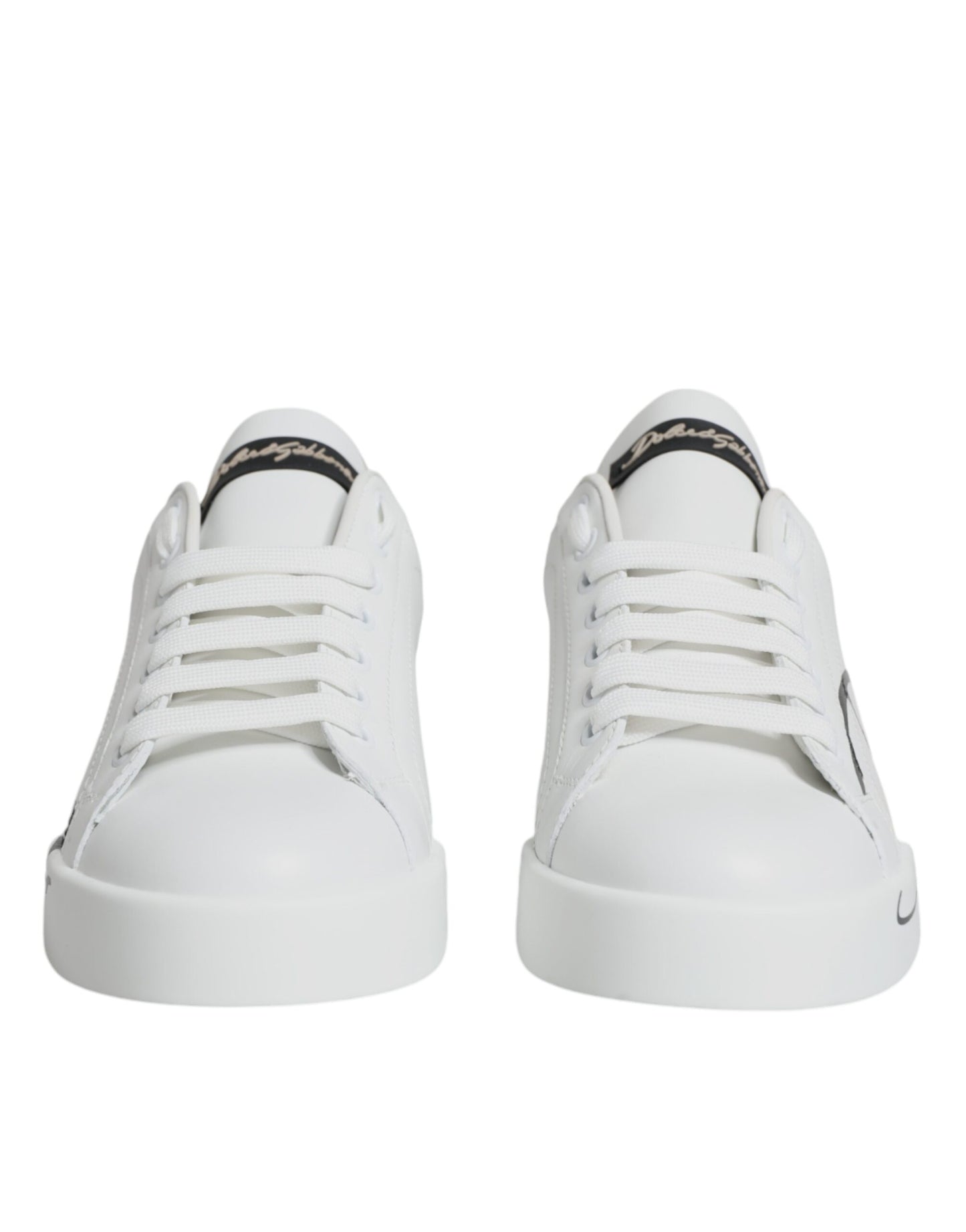 Dolce & Gabbana White Gold Portofino Low Top Sneakers Shoes