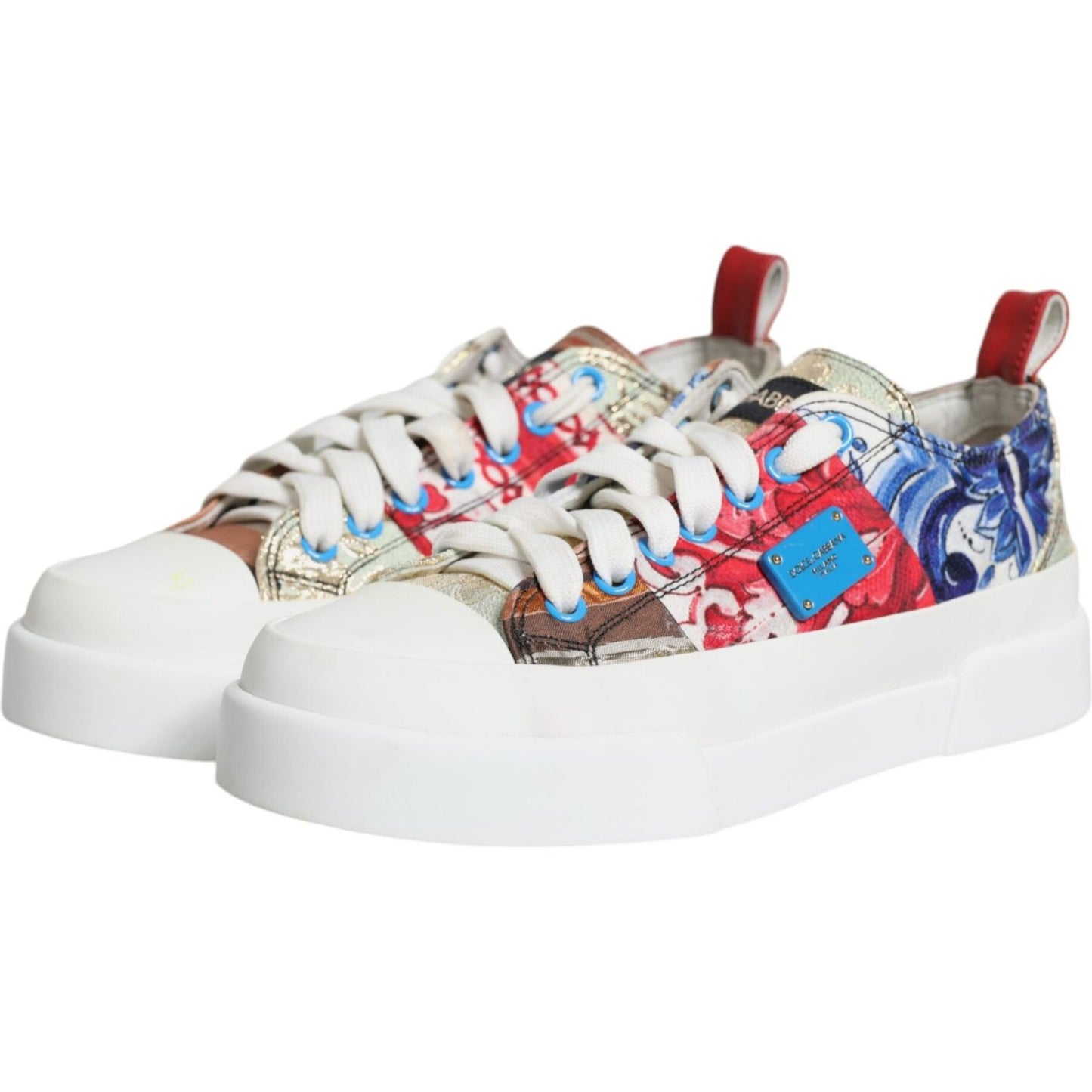 Dolce & Gabbana Multicolor Patchwork Low Top Sneakers Shoes Dolce & Gabbana