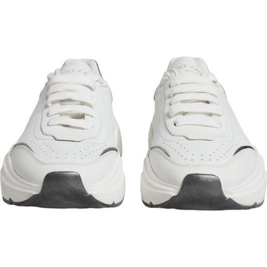 Dolce & Gabbana Silver White Daymaster Low Top Sneakers Shoes Dolce & Gabbana