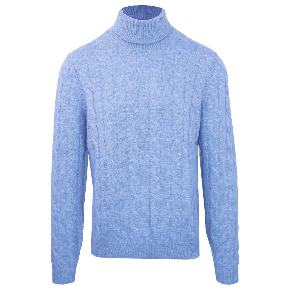 Malo Light Blue Wool Men Sweater Malo