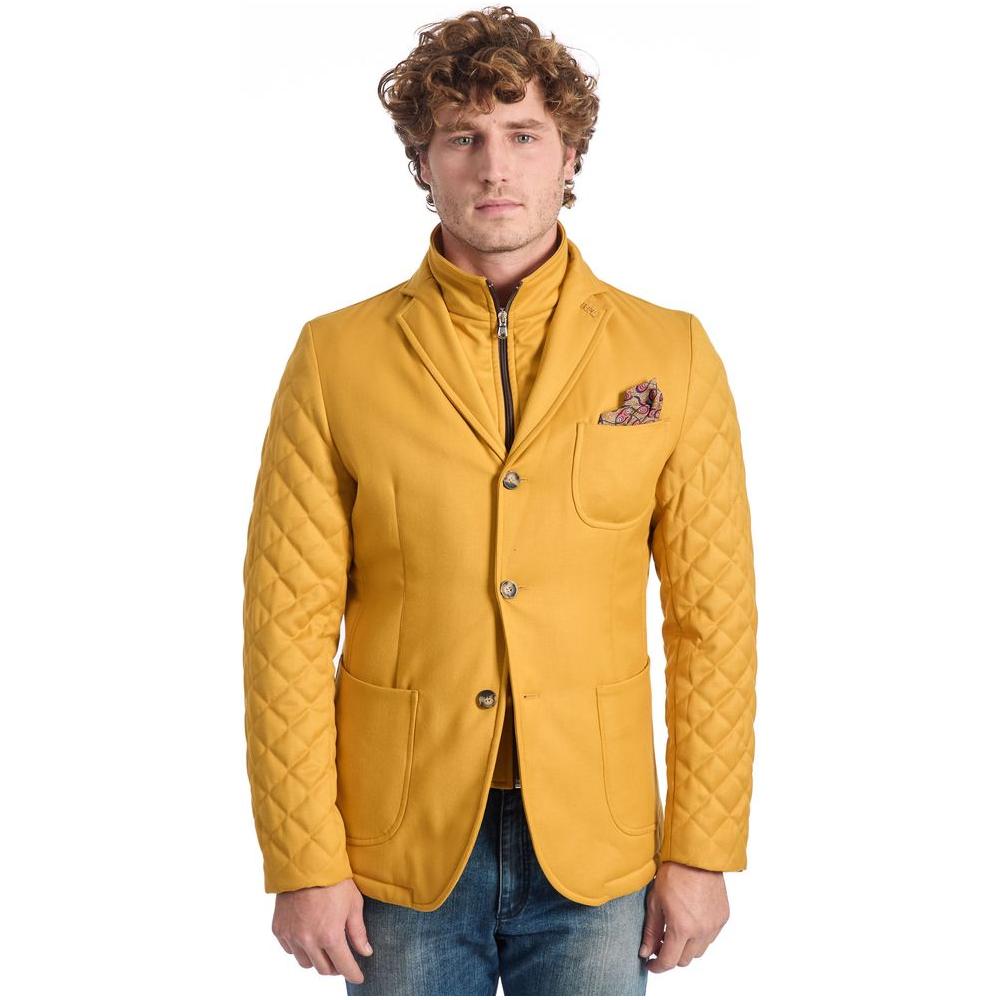 Roberto Pepe Luxury Yellow Polyester Jacket Roberto Pepe Luxury